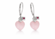 pink heart gemstone earrings