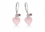 pink heart gemstone earrings