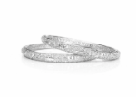 white gold plated gallery bangles