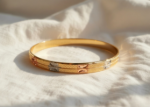 14k three tone gold plated bangles