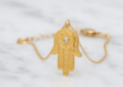 Hamsa Symbol Bracelet CZ Stones