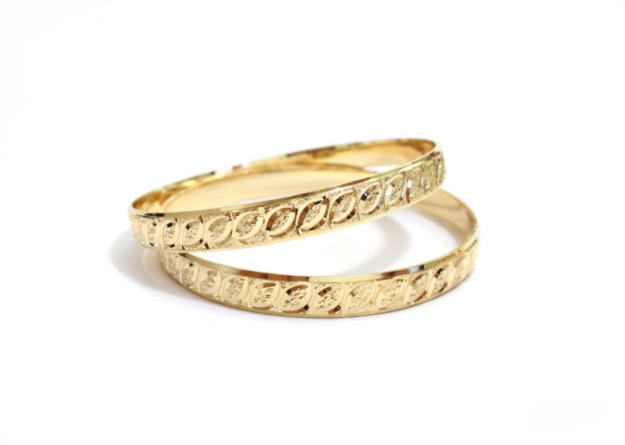 Gold Plated Half Round Bangles