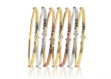three tone plated CZ semanario bangles