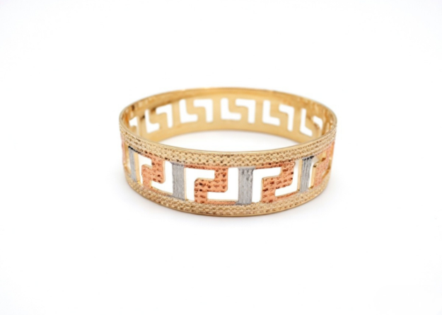 three tone plated lace bangles