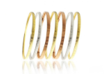 three tone plated 7 days semanario bangles