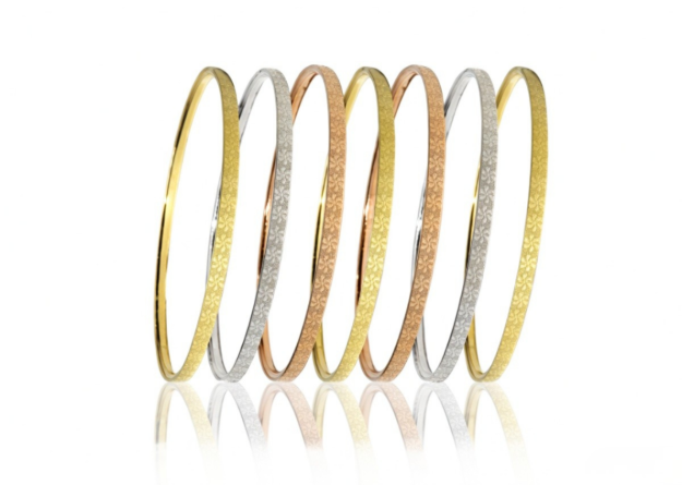 three tone plated 7 days semanario bangles