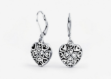 heart shape filigree lever back dangle earrings