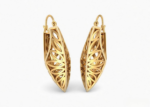 gold plated basket hoop earrings