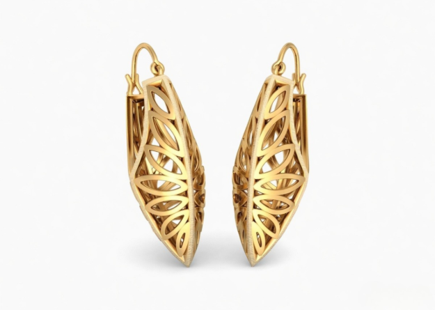 gold plated basket hoop earrings