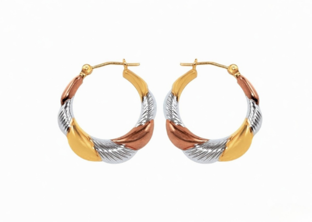 three tone hoop earrings