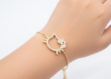 gold plated kitty bracelet