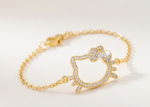 cute kitty bracelet gold