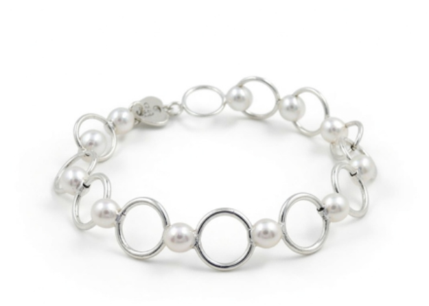 women pearl bracelet silver