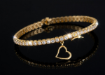 heart charm tennis bracelet for women