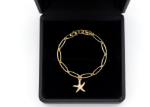 gold plated CZ star charm bracelet