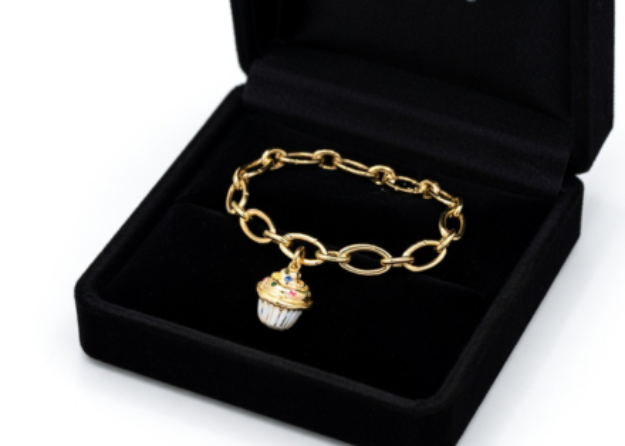 gold plated ice cream charm bracelet