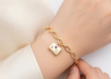 gold plated mens charm bracelet