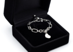 silver plated toggle heart bracelet