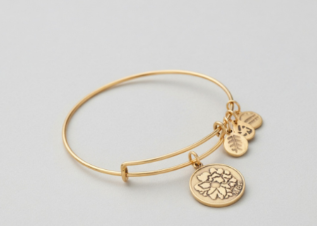gold plated mom charm bracelet