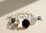 silver plated toggle heart charm bracelet