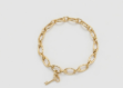 gold plated charm chain bracelet