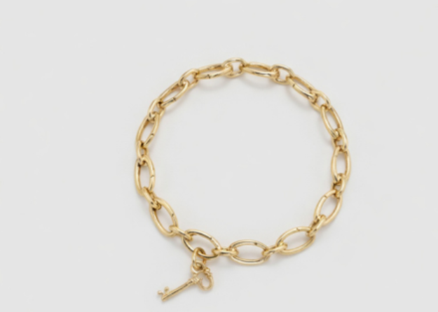 gold plated charm chain bracelet