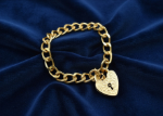gold plated mens heart charm bracelet