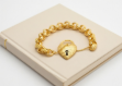 gold plated mens heart charm chain bracelet