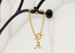 gold plated initial mens toggle bracelet