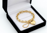 toggle clasp heart bracelet gold