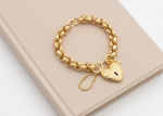 gold plated toggle heart charm bracelet