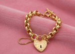 gold heart bracelet with toggle clasp