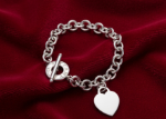 heart bracelet silver plated