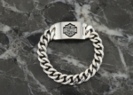 rhodium plated mens ID bracelet
