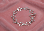 womens silver toggle clasp bracelet