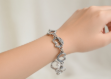 silver plated hollow heart bracelet