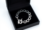 silver plated mens toggle bracelet