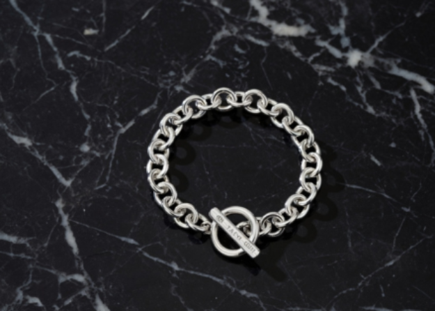 silver plated womens toggle bracelet