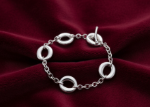 silver plated hollow toggle bracelet