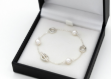 silver plated pearl toggle bracelet