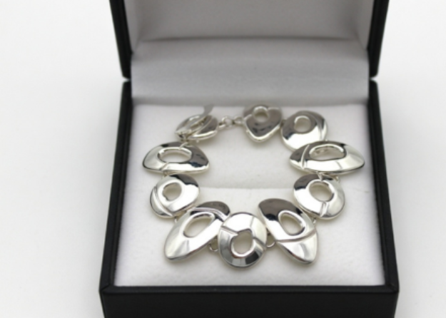silver plated womens toggle bracelet