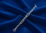 silver plated mens toggle chain bracelet