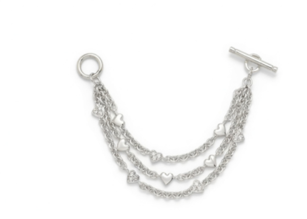 silver plated womens toggle bracelet