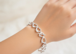 silver plated heart charm bracelet