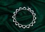 silver plated heart toggle bracelet