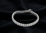 mens stone bracelet silver plated tennis