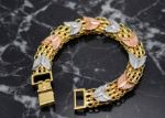 three tone chain bracelet men