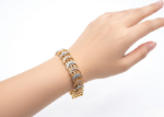 mens tri tone bracelet