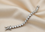silver plated CZ studded tennis bracelet