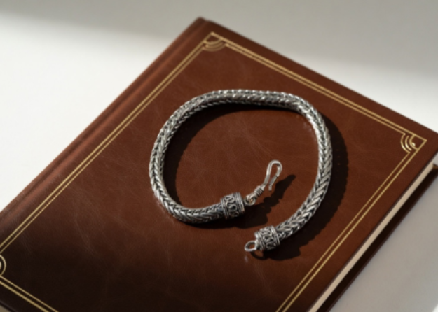 rhodium plated mens hip hop bracelet